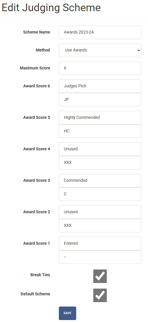 Award Judging Scheme